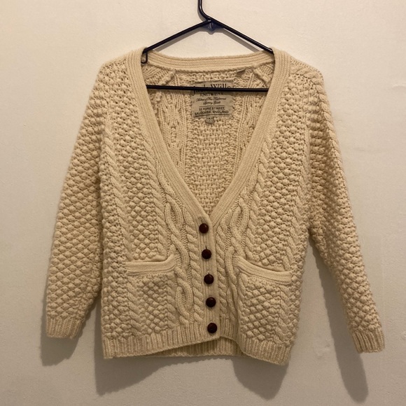 Jack Wills Sweaters - Jack Wills Women’s Cream Knot Button Cardigan SZ US 6